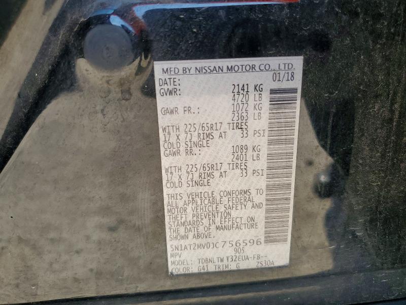 Aukcja sprzedaży 2018 Nissan Rogue, vin: 5N1AT2MV0JC756596, numer aukcji: 63298886