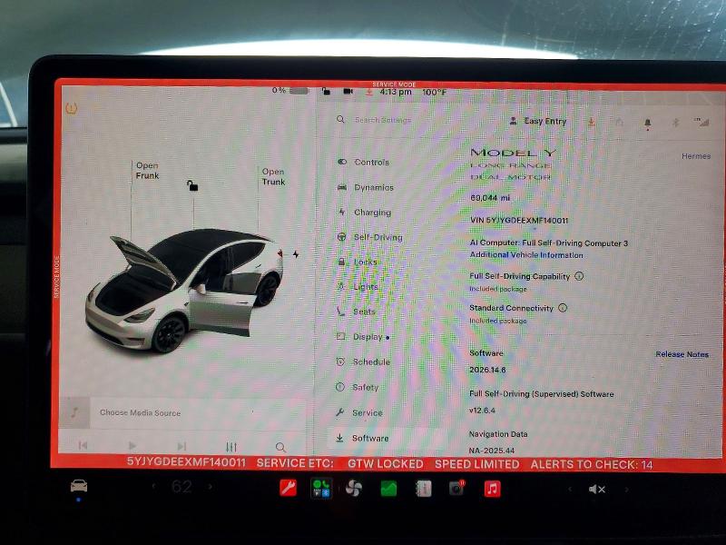 Продаж на аукціоні авто 2021 Tesla Model Y, vin: 5YJYGDEEXMF140011, номер лоту: 64908476