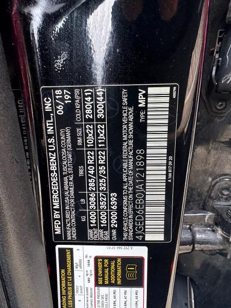 64233906 :رقم المزاد ، 4JGED6EB0JA121898 vin ، 2018 Mercedes-benz Gle Coupe مزاد بيع