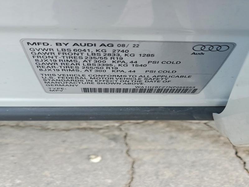 Aukcja sprzedaży 2022 Audi Q4 E-tron, vin: WA1H2BFZ7NP055553, numer aukcji: 65988076