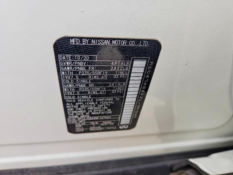 66541736 :رقم المزاد ، 3PCAJ5BA9MF107060 vin ، 2021 Infiniti Qx50 مزاد بيع