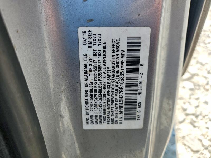 Продаж на аукціоні авто 2016 Honda Odyssey, vin: 5FNRL5H37GB105835, номер лоту: 64342996
