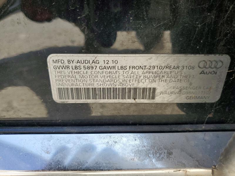 63175816 :رقم المزاد ، WAURVAFD9BN011302 vin ، 2011 Audi A8 مزاد بيع