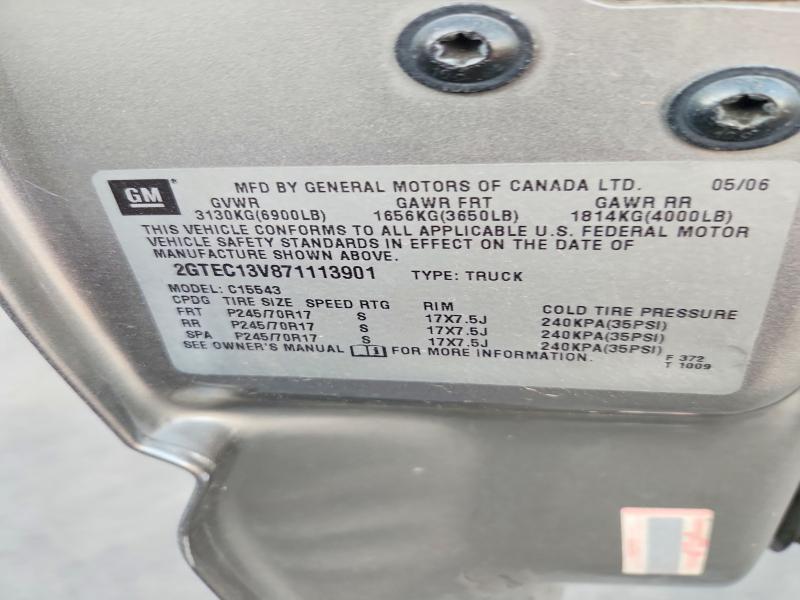 Продажа на аукционе авто 2007 Gmc New Sierra, vin: 2GTEC13V871113901, номер лота: 65902856