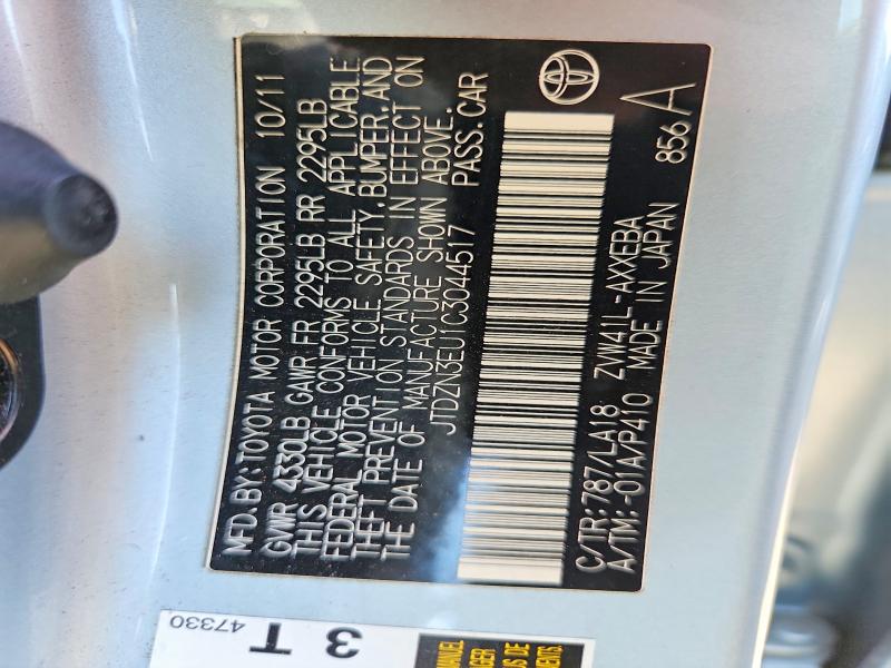 66418416 :رقم المزاد ، JTDZN3EU1C3044517 vin ، 2012 Toyota Prius V مزاد بيع
