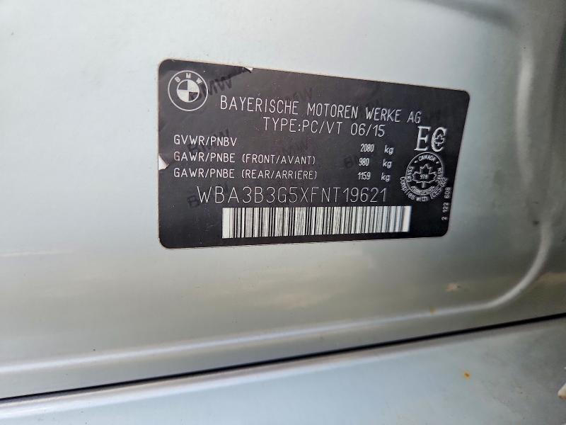 66240916 :رقم المزاد ، WBA3B3G5XFNT19621 vin ، 2015 Bmw 328 مزاد بيع