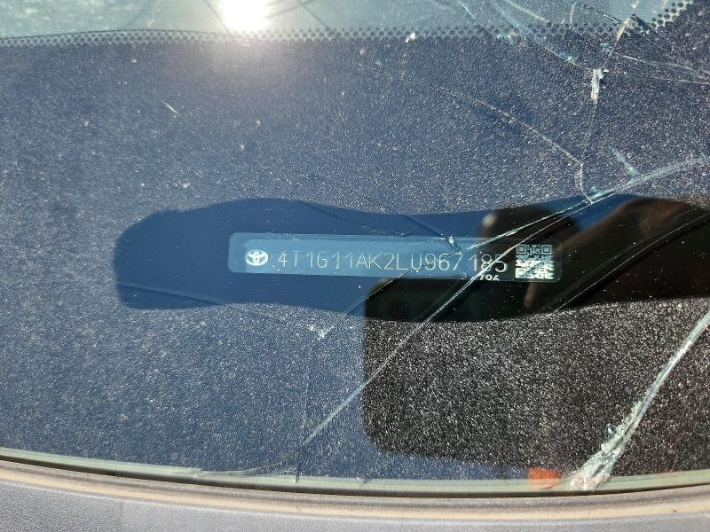 66156046 :رقم المزاد ، 4T1G11AK2LU967185 vin ، 2020 Toyota Camry مزاد بيع