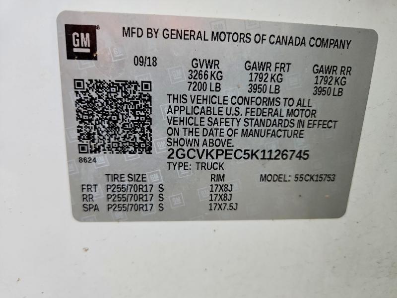 Продаж на аукціоні авто 2019 Chevrolet Silverado Ld, vin: 2GCVKPEC5K1126745, номер лоту: 63038326