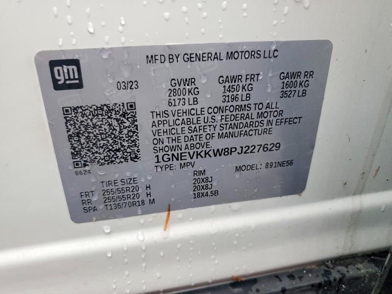 Продажа на аукционе авто 2023 Chevrolet Traverse, vin: 1GNEVKKW8PJ227629, номер лота: 65089886