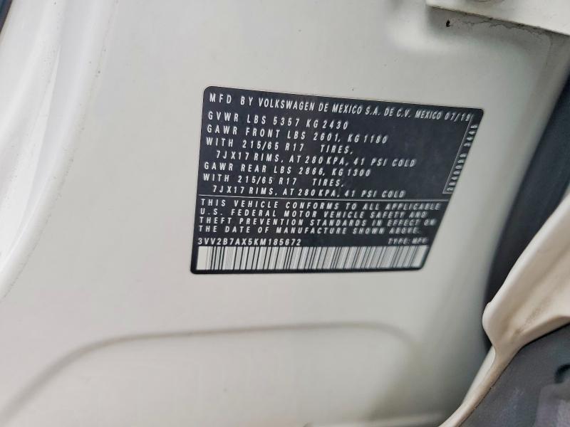 Продаж на аукціоні авто 2019 Volkswagen Tiguan, vin: 3VV2B7AX5KM185672, номер лоту: 65782846