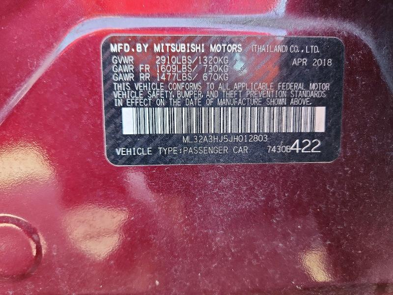 Продажа на аукционе авто 2018 Mitsubishi Mirage, vin: ML32A3HJ5JH012803, номер лота: 64676646