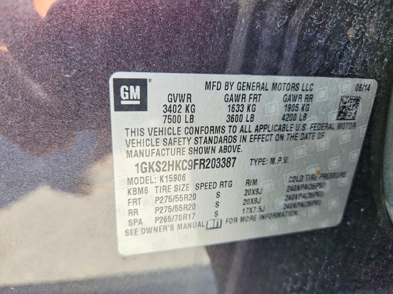 Aukcja sprzedaży 2015 Gmc Yukon Xl, vin: 1GKS2HKC9FR203387, numer aukcji: 64769636