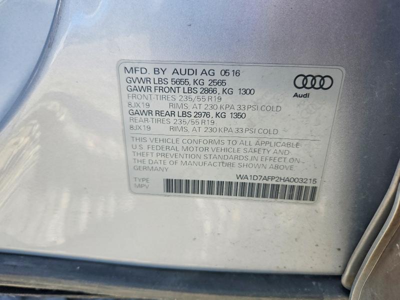 Aukcja sprzedaży 2017 Audi Q5, vin: WA1D7AFP2HA003215, numer aukcji: 65359156