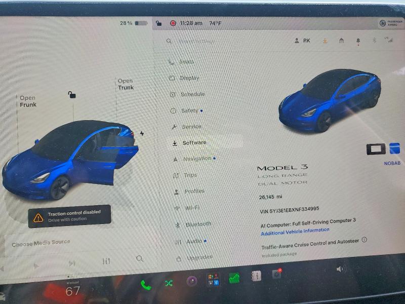 Продаж на аукціоні авто 2022 Tesla Model 3, vin: 5YJ3E1EBXNF334995, номер лоту: 66944816