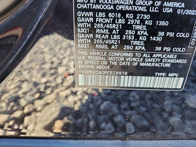 Aukcja sprzedaży 2023 Volkswagen Atlas, vin: 1V2FR2CA0PC528919, numer aukcji: 64283916