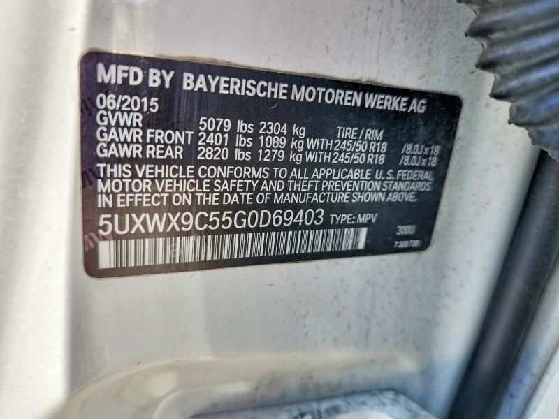 Auction sale of the 2016 Bmw X3, vin: 5UXWX9C55G0D69403, lot number: 63850856