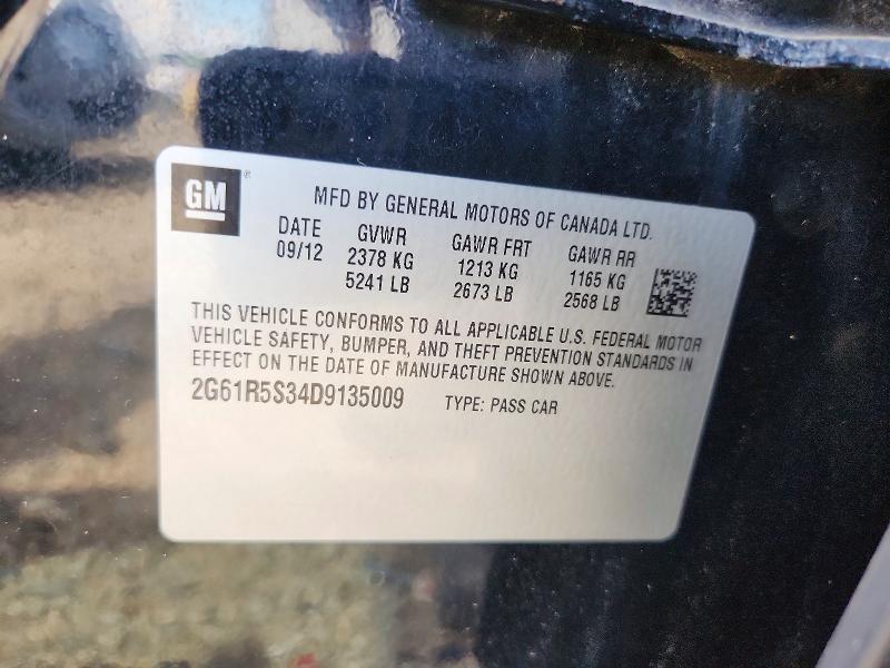 Aukcja sprzedaży 2013 Cadillac Xts, vin: 2G61R5S34D9135009, numer aukcji: 65929546