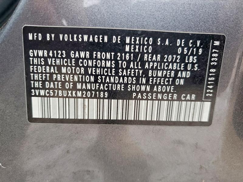 Aukcja sprzedaży 2019 Volkswagen Jetta, vin: 3VWC57BUXKM207189, numer aukcji: 64978766