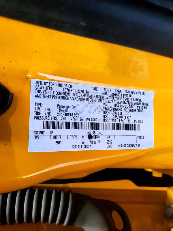 Продажа на аукционе авто 2013 Ford Focus, vin: 1FADP3L95DL191739, номер лота: 64383156