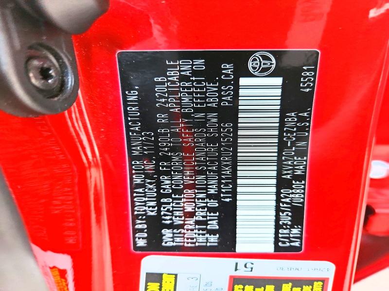 2024 Toyota Camry მანქანა იყიდება აუქციონზე, vin: 4T1C11AKXRU215256, აუქციონის ნომერი: 63436546
