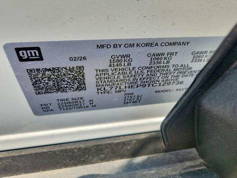 Aukcja sprzedaży 2026 Chevrolet Trax, vin: KL77LHEP9TC129736, numer aukcji: 64479056