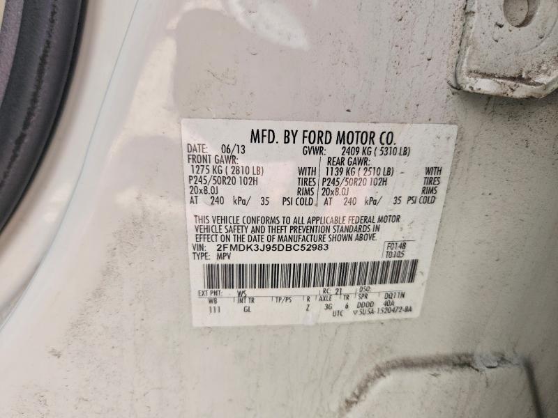 Продаж на аукціоні авто 2013 Ford Edge, vin: 2FMDK3J95DBC52983, номер лоту: 66534656