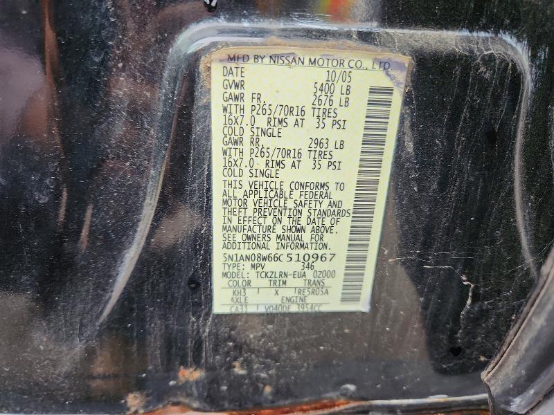 Aukcja sprzedaży 2006 Nissan Xterra, vin: 5N1AN08W66C510967, numer aukcji: 64050046