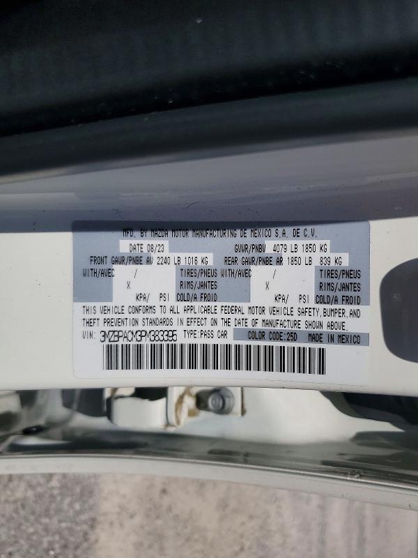 65605626 :رقم المزاد ، 3MZBPACM3PM383395 vin ، 2023 Mazda 3 مزاد بيع