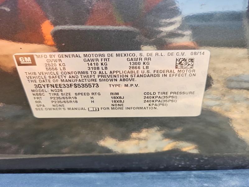 2015 Cadillac Srx მანქანა იყიდება აუქციონზე, vin: 3GYFNEE33FS535573, აუქციონის ნომერი: 64085416