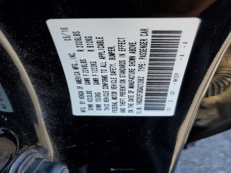 Aukcja sprzedaży 2016 Honda Accord, vin: 1HGCR2F38GA212862, numer aukcji: 64325396