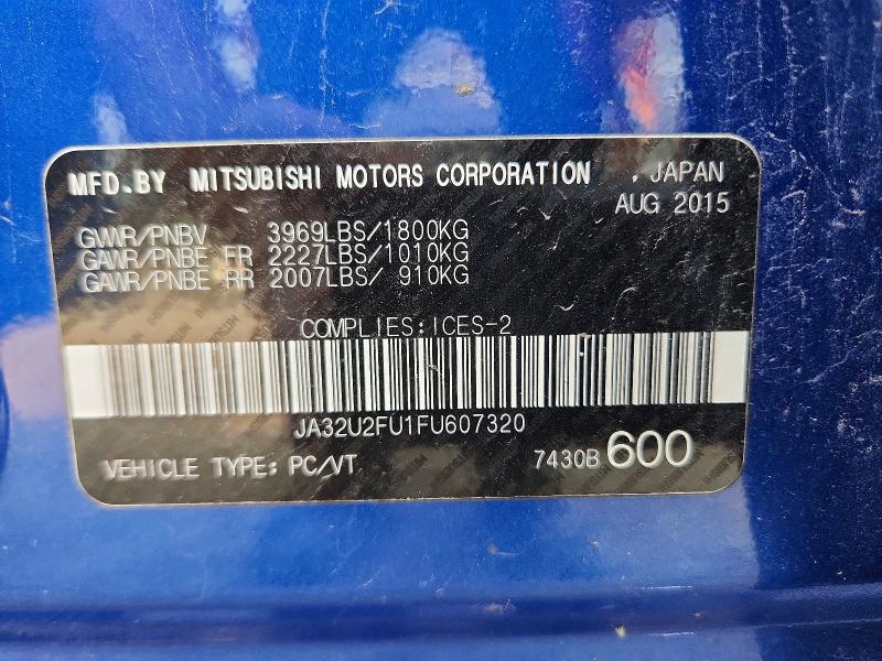 Продажа на аукционе авто 2015 Mitsubishi Lancer, vin: JA32U2FU1FU607320, номер лота: 63159106