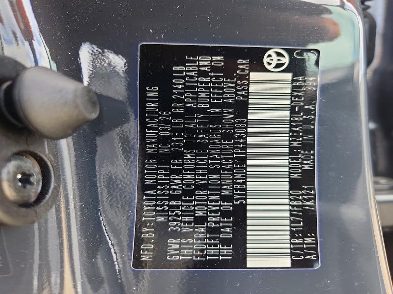 Aukcja sprzedaży 2026 Toyota Corolla, vin: 5YFB4MDE1TP443083, numer aukcji: 63882296