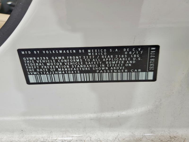 65305076 :رقم المزاد ، 3VWL17AJ2HM410413 vin ، 2017 Volkswagen Jetta مزاد بيع