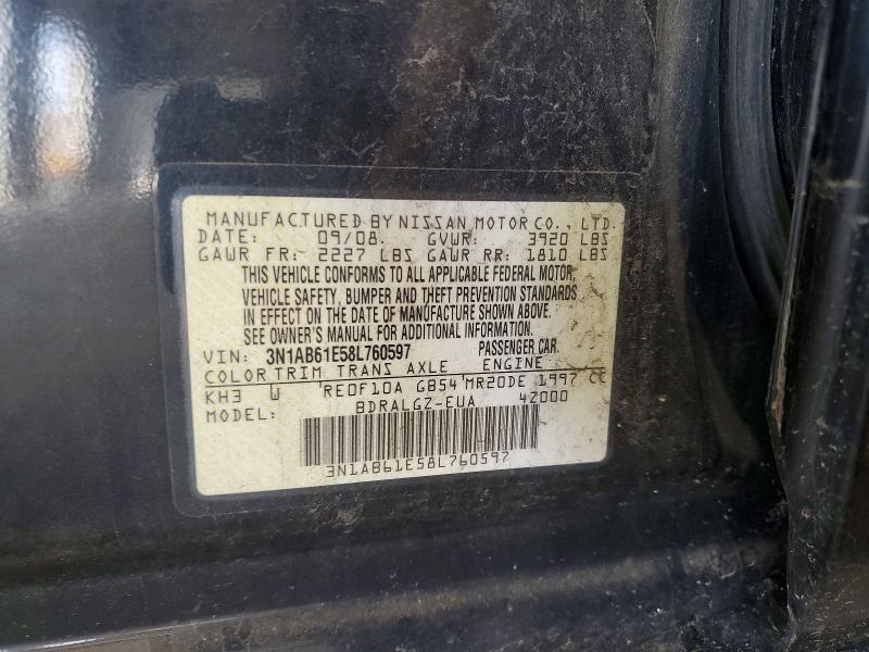 Aukcja sprzedaży 2008 Nissan Sentra, vin: 3N1AB61E58L760597, numer aukcji: 64145186