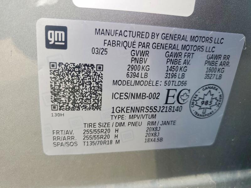Aukcja sprzedaży 2025 Gmc Acadia, vin: 1GKENNRS5SJ218140, numer aukcji: 65479856