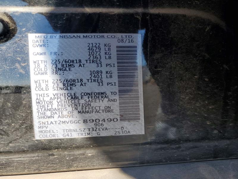 Aukcja sprzedaży 2016 Nissan Rogue, vin: 5N1AT2MV6GC890490, numer aukcji: 64626276