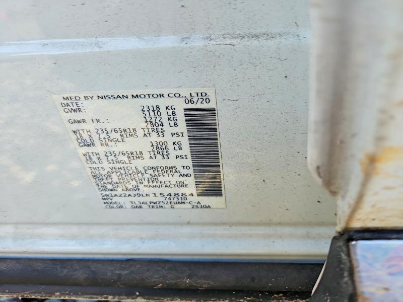 Продаж на аукціоні авто 2020 Nissan Murano, vin: 5N1AZ2AJ9LN154884, номер лоту: 63963406