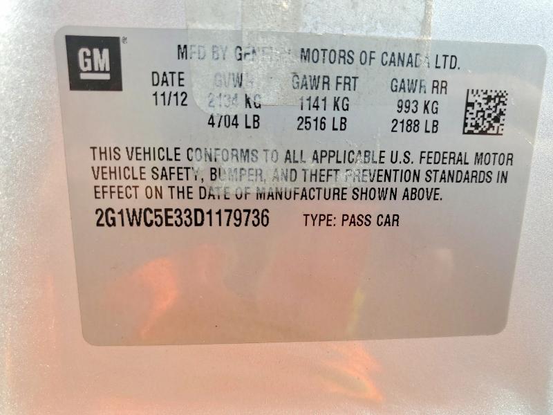 Aukcja sprzedaży 2013 Chevrolet Impala, vin: 2G1WC5E33D1179736, numer aukcji: 65402436