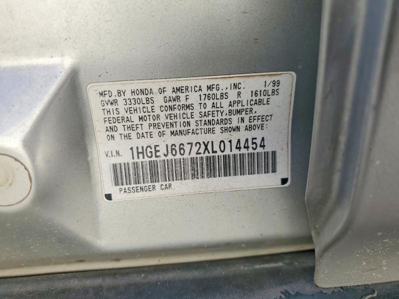 Aukcja sprzedaży 1999 Honda Civic, vin: 1HGEJ6672XL014454, numer aukcji: 65092626