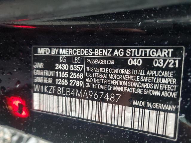 Aukcja sprzedaży 2021 Mercedes-benz E, vin: W1KZF8EB4MA967487, numer aukcji: 63652066