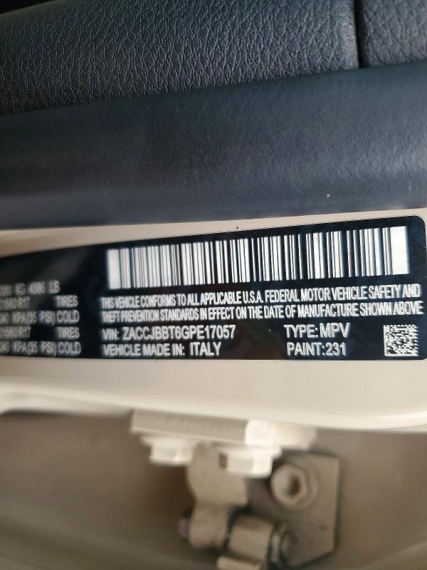 67163146 :رقم المزاد ، ZACCJBBT6GPE17057 vin ، 2016 Jeep Renegade مزاد بيع
