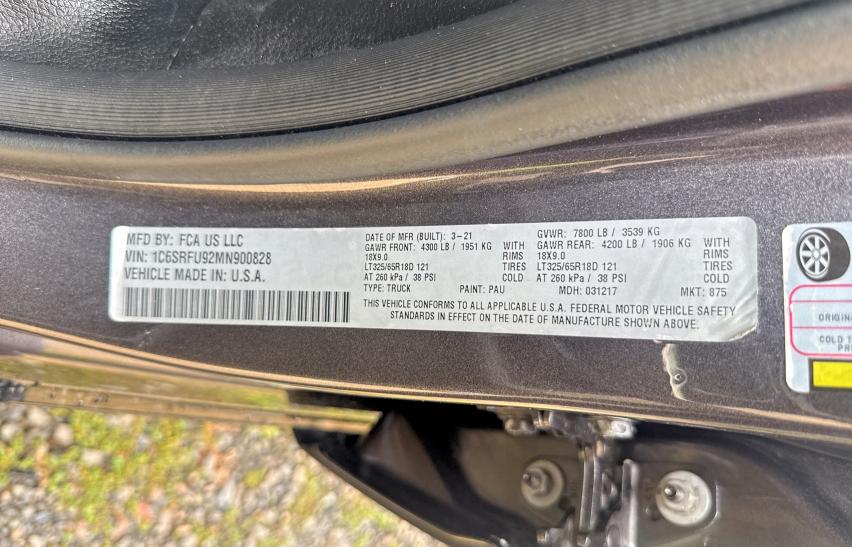 Продажа на аукционе авто 2021 Ram 1500, vin: 1C6SRFU92MN900828, номер лота: 67174656