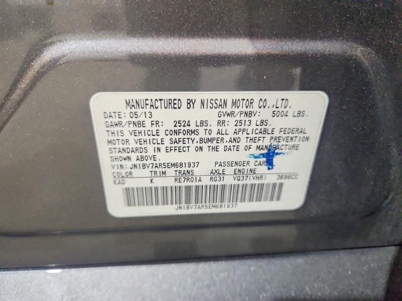Aukcja sprzedaży 2014 Infiniti Q50, vin: JN1BV7AR5EM681937, numer aukcji: 65203046