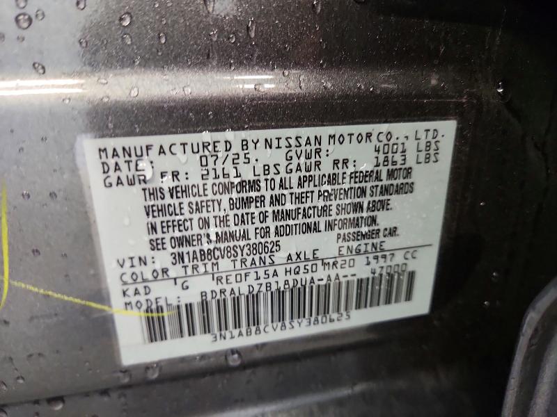Продаж на аукціоні авто 2025 Nissan Sentra, vin: 3N1AB8CV8SY380625, номер лоту: 63836306