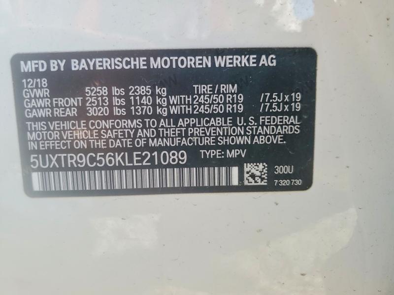 Продаж на аукціоні авто 2019 Bmw X3, vin: 5UXTR9C56KLE21089, номер лоту: 66113176