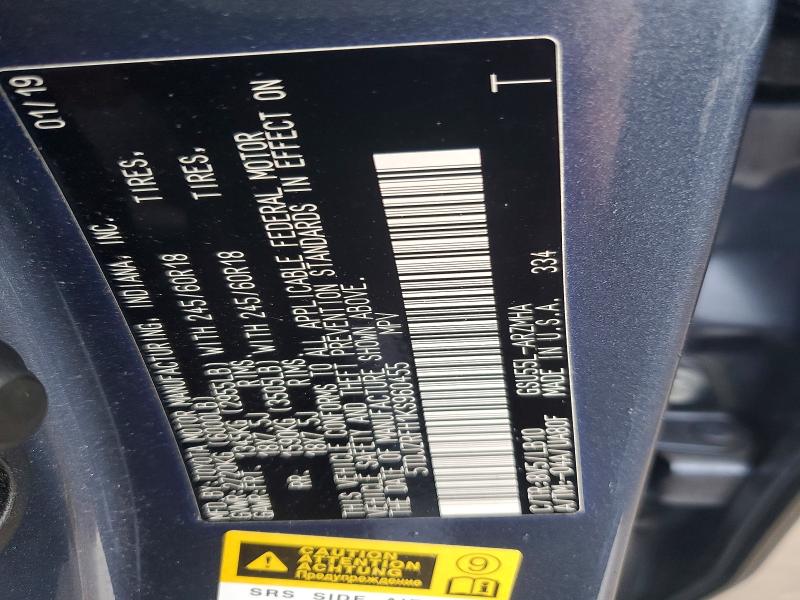 64263716 :رقم المزاد ، 5TDJZRFH1KS960455 vin ، 2019 Toyota Highlander مزاد بيع