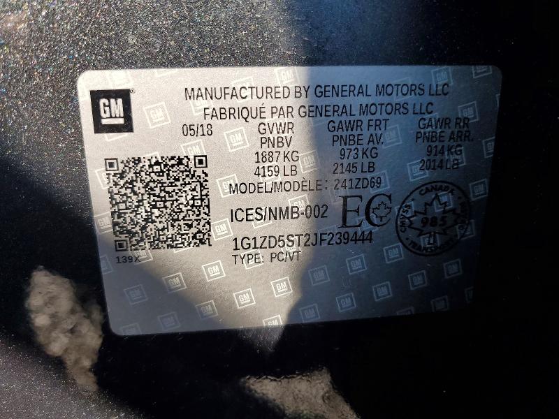 Aukcja sprzedaży 2018 Chevrolet Malibu, vin: 1G1ZD5ST2JF239444, numer aukcji: 64482976