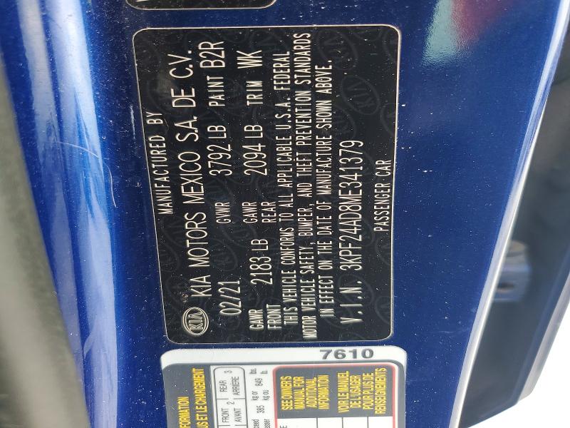 66070326 :رقم المزاد ، 3KPF24AD8ME341379 vin ، 2021 Kia Forte مزاد بيع