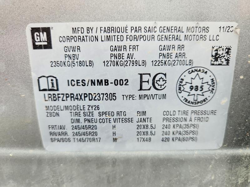 Aukcja sprzedaży 2023 Buick Envision, vin: LRBFZPR4XPD237305, numer aukcji: 65276066