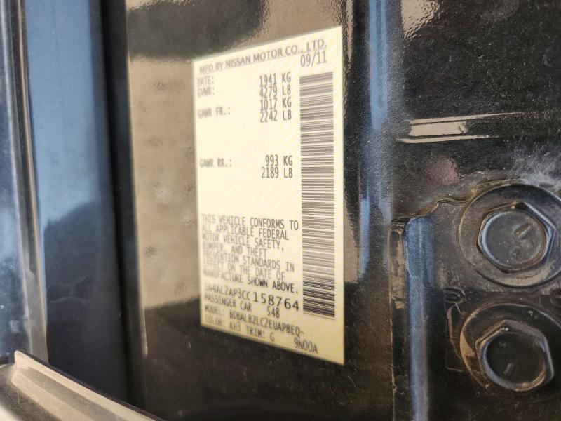 2012 Nissan Altima მანქანა იყიდება აუქციონზე, vin: 1N4AL2AP3CC158764, აუქციონის ნომერი: 64065506